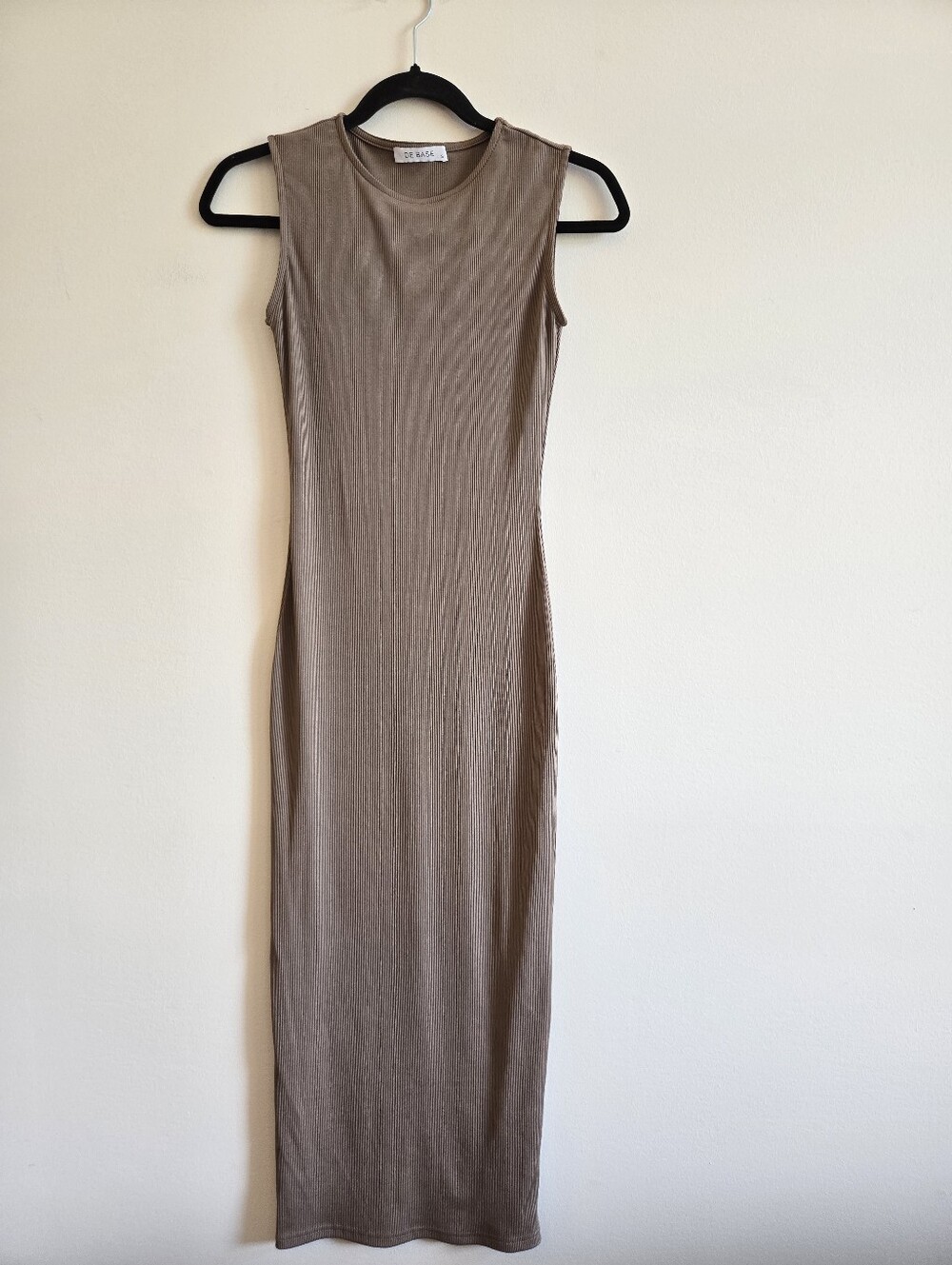 DE BASE | S Bodycon Sleeveless Midi Dress | taupe